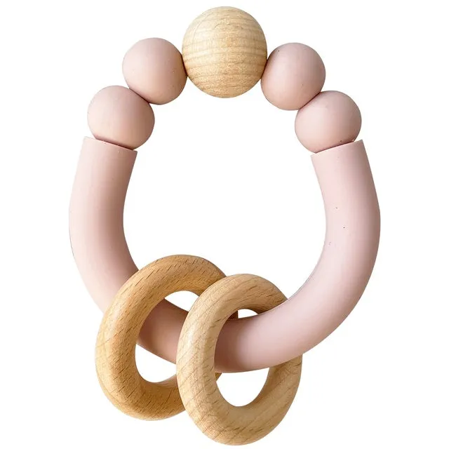 Alimrose - Beechwood Teether Ring Set - Petal