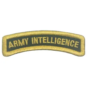 ARMY INTELLIGENCE TAB - BLACK METALLIC GOLD