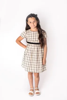 Baby Girls & Little Girls Beige Plaid Dress