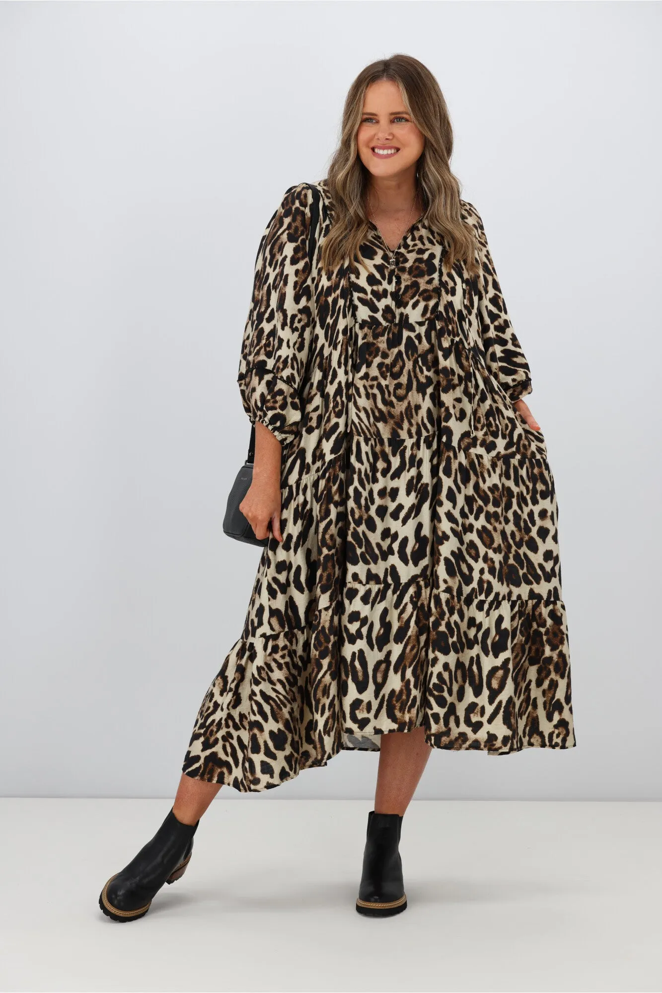 Boho Australia Jester Dress Leopard