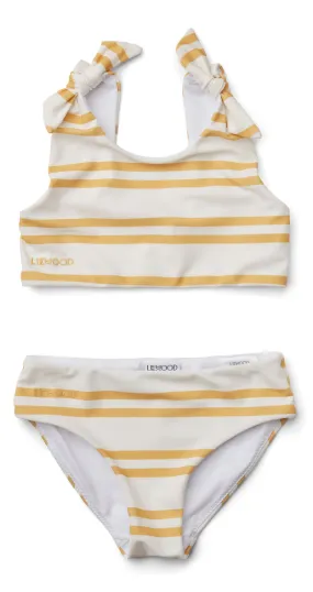 Bow Bikini Set-Creme de la Creme/Jojoba Stripe