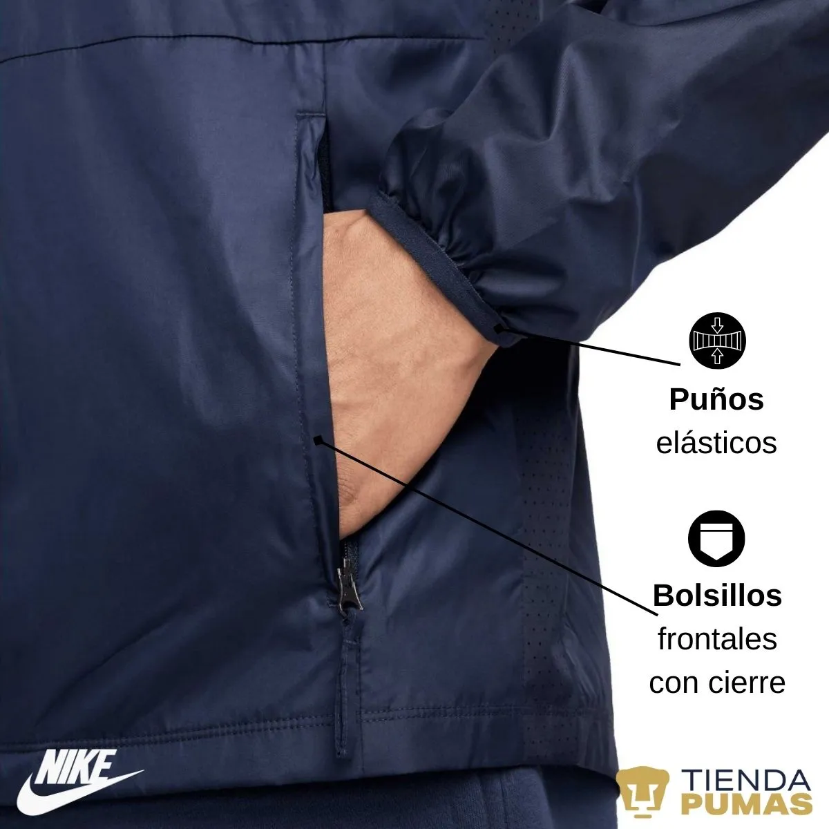 Chamarra Fútbol Hombre Nike Pumas UNAM Repel Academy Awf