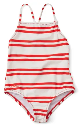 Chloe Swimsuit-Creme de la Creme-Apple Red