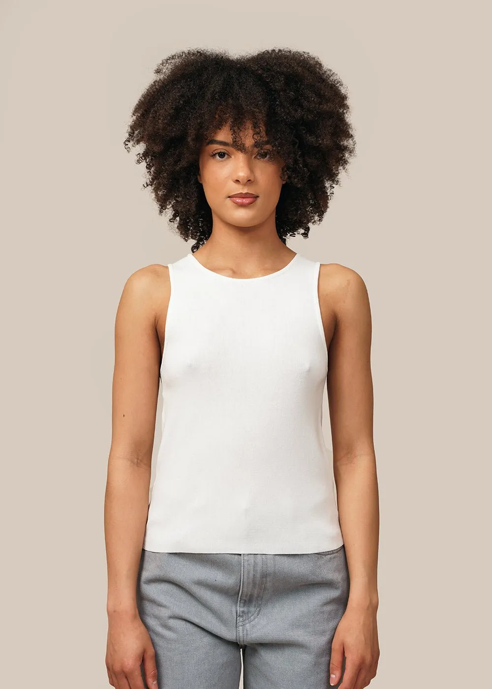 Ivory Cut-Out Sleeveless Top