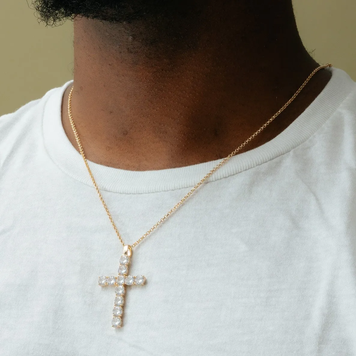 Men's Chunky CZ Cross Pendant