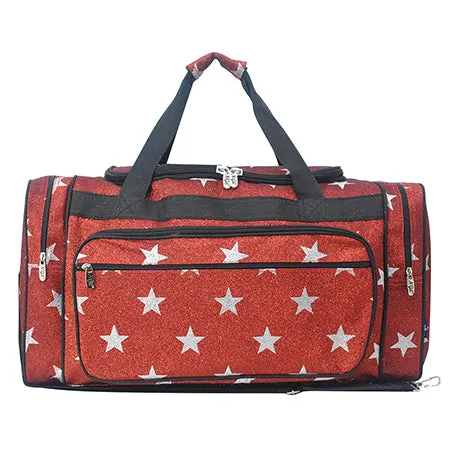 !SALE! Red Glitter Super Star NGIL Canvas 23" Duffle Bag